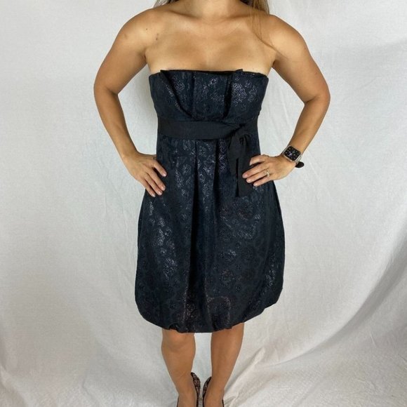 BCBGMaxAzria Dresses & Skirts - BCBGMAXAZRIA Black Strapless Jacquard Cocktail Dress $129